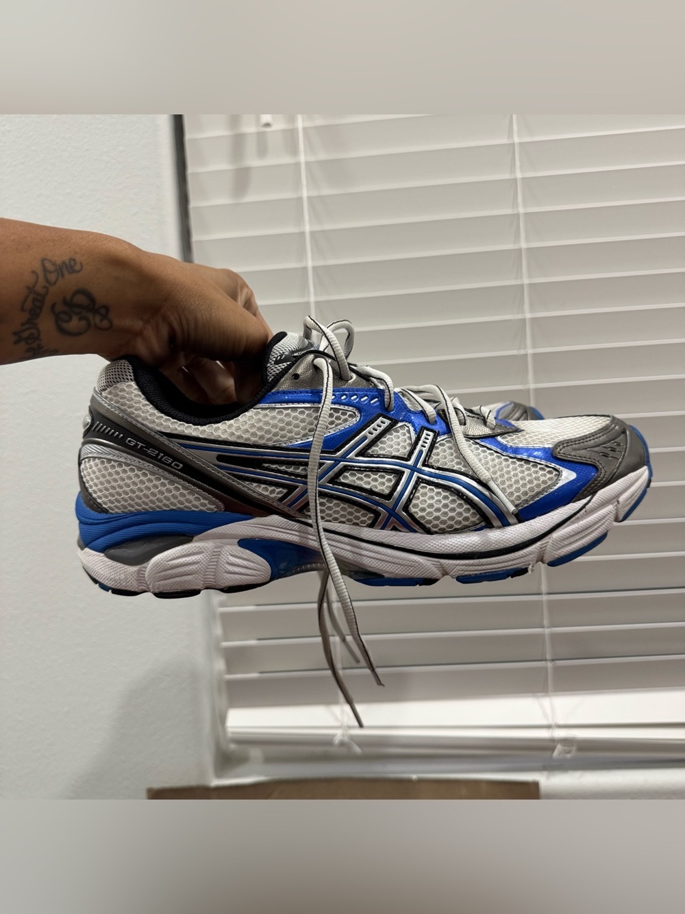 Asics White & Blue GT-2160 Running Shoe size 13